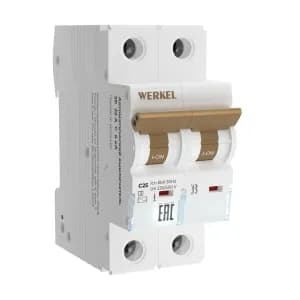Автоматический выключатель Werkel - 2P - 25A - C - 6kA - 2M