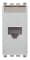 Розетка RJ45 NETSAFE CAT5E FTP 110 ,серебро матовое