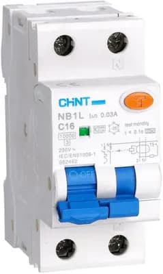 Дифференциальный автомат (АВДТ) Chint NB1L - 1P+N - 10A - AC - 30mA - тип B - 10kA