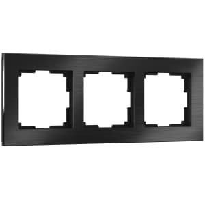 Рамка Werkel Aluminium, 3 поста (чёрный)
