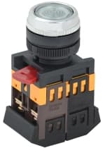 Кнопка ABLFS-22 прозрачный d22мм неон/240В 1з+1р ИЭК