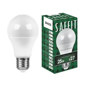 Лампа светодиодная Saffit E27 25W 2700K Шар Матовая SBA6525