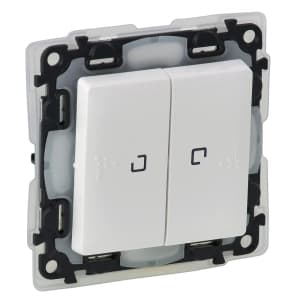 Влагозащищенный двухклавишный переключатель с подсветкой IP44 (Белый)
