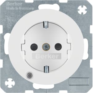 Штепсельная розетка SCHUKO с контрольной лампой, R.1/R.3, цвет: полярная белизна