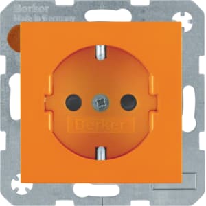 Штепсельная розетка SCHUKO цвет: оранжевый, с блеском Berker S.1/B.3/B.7 Glas