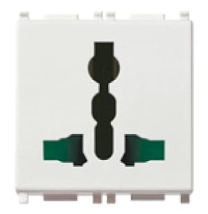 Розетка 2P+T 10A мультистандарт, серебро