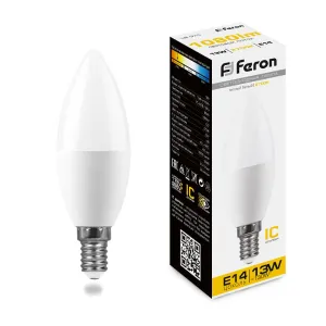 Лампа светодиодная Feron E14 13W 2700K матовая LB-970