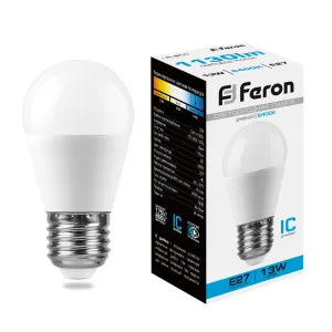 Лампа светодиодная Feron E27 13W 6400K матовая LB-950