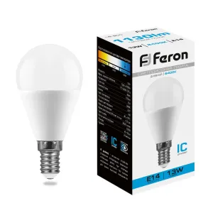 Лампа светодиодная Feron E14 13W 6400K матовая LB-950