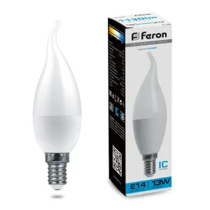 Лампа светодиодная Feron E14 13W 6400K матовая LB-970