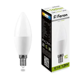 Лампа светодиодная Feron E14 13W 4000K матовая LB-970