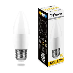 Лампа светодиодная Feron E27 13W 2700K матовая LB-970