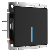 Сенсорный выключатель Werkel одноклавишный с функцией Wi-Fi (черный)