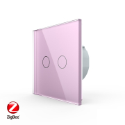 Сенсорный выключатель Livolo ZigBee (Wi-Fi) 2 клавиши 1 пост Розовый