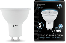  Gauss LED MR16 GU10 7W 4100K 1/10/100