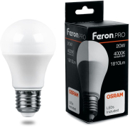 Лампа светодиодная Feron E27 20W 4000K Матовая LB-1020