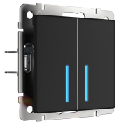Сенсорный выключатель Werkel двухклавишный с функцией Wi-Fi (черный)