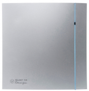 S&P Silent Design Вентилятор 85 куб.м/ч, 8 Вт, 100 мм, малошумный, с датчиком влажности и таймером (серебристый)