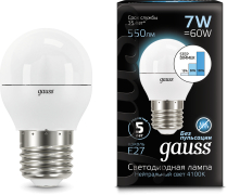  Gauss LED Globe E27 7W 4100K step dimmable 1/10/100