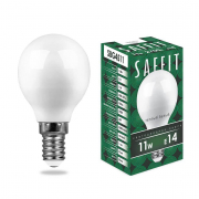 Лампа светодиодная Saffit E14 11W 2700K Шар Матовая SBG4511