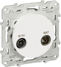 Розетка R-TV/SAT одиночная Odace (Белая) Розетка R-TV/SAT одиночная Odace (Белая)