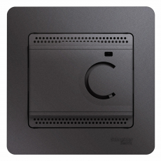 Термостат Glossa электронный для теплого пола с датчиком, 10A (графит)