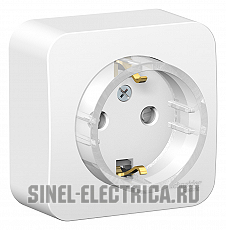 Розетка электрическая Schneider со шторками с изолирующей пластиной (Белый)