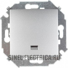 Кнопка клавишная Simon 15 с подсветкой (алюминий)