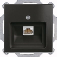 Розетка компьютерная Jung RJ-45 1 выход с лицевой панелью ABB Basic 55 (шато-черный) Розетка компьютерная Jung RJ-45 1 выход с лицевой панелью ABB Basic 55 (шато-черный)