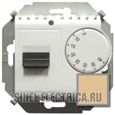 Терморегулятор для теплого пола с датчиком, 16А, 230В, 3600Вт, 5-40град, IP20 (шампань)