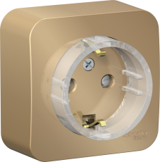 Розетка электрическая Schneider со шторками с изолирующей пластиной с рамкой (Титан)
