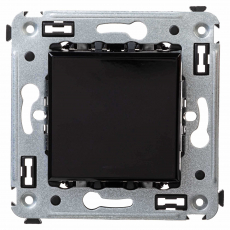 Одноклавишный выключатель 16A (Чёрный квадрат)