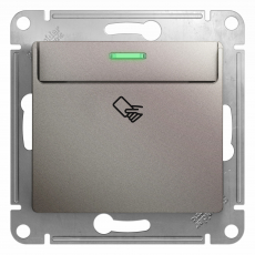 Одноклавишный карточный выключатель с подсветкой Schneider Glossa (платина)
