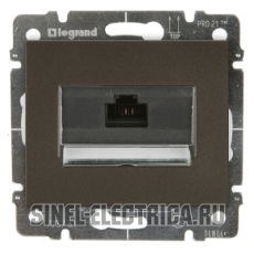 Розетка RJ45 - 1 разъем Кат.5e с лицевой панелью Legrand Galea Life (темная бронза), на захватах Розетка RJ45 - 1 разъем Кат.5e с лицевой панелью Legrand Galea Life (темная бронза), на захватах