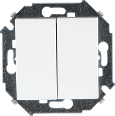 Двухклавишный выключатель 16A (Белый)