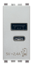     USB A+C 5V 2,4A, 1,  