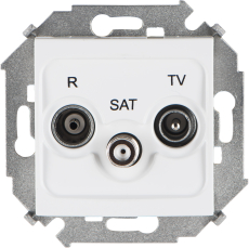 Розетка R-TV-SAT одиночная, винтовой зажим (белый)
