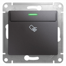 Одноклавишный карточный выключатель с подсветкой Schneider Glossa (графит)