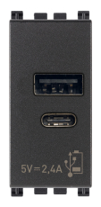     USB A+C 5V 2,4A, 1 , 