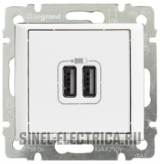 Двойная USB зарядка Legrand Valena (белая)