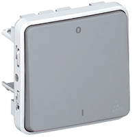 Двухполюсный выключатель Legrand Plexo (серый) Двухполюсный выключатель Legrand Plexo (серый)