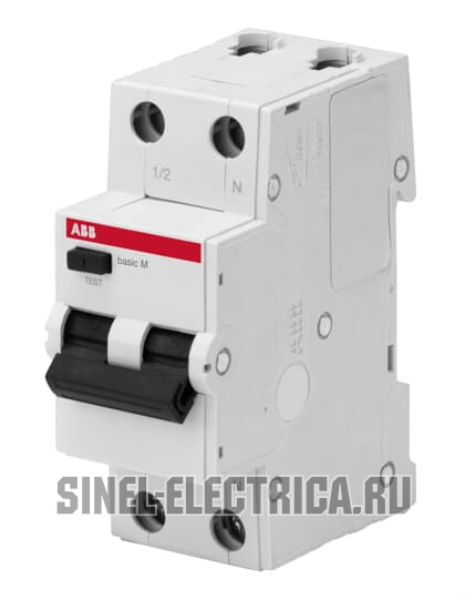 Дифференциальный автомат ABB Basic M C16 Дифференциальный автомат ABB Basic M C16