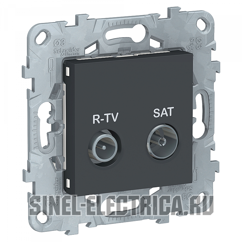 Розетка R-TV/SAT Unica New одиночная (антрацит) Розетка R-TV/SAT Unica New одиночная (антрацит)