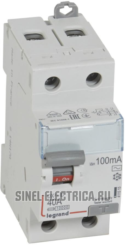 УЗО 2 полюса 100mA 40А 2М (AC) УЗО 2 полюса 100mA 40А 2М (AC)