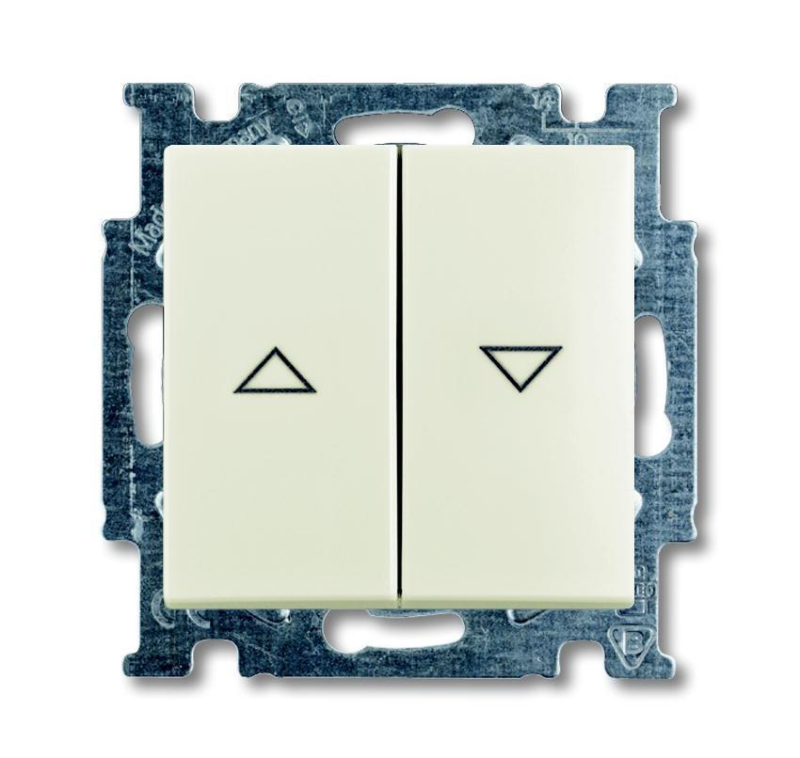 Выключатель жалюзи без фиксации ABB Basic55 chalet-белый Выключатель жалюзи без фиксации ABB Basic55 chalet-белый