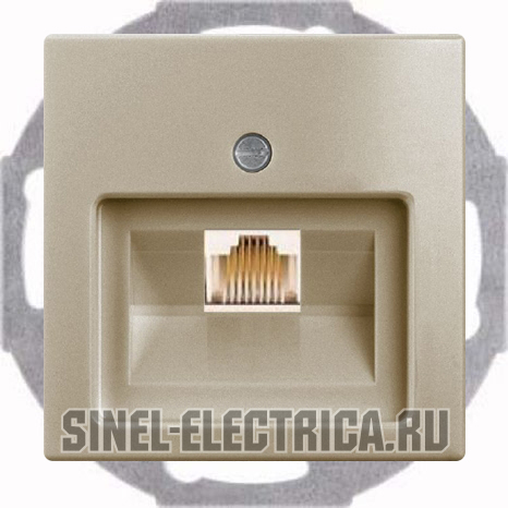 Розетка телефонная (RJ-11/12) 1 разъем ABB Basic 55 (шампань) Розетка телефонная (RJ-11/12) 1 разъем ABB Basic 55 (шампань)