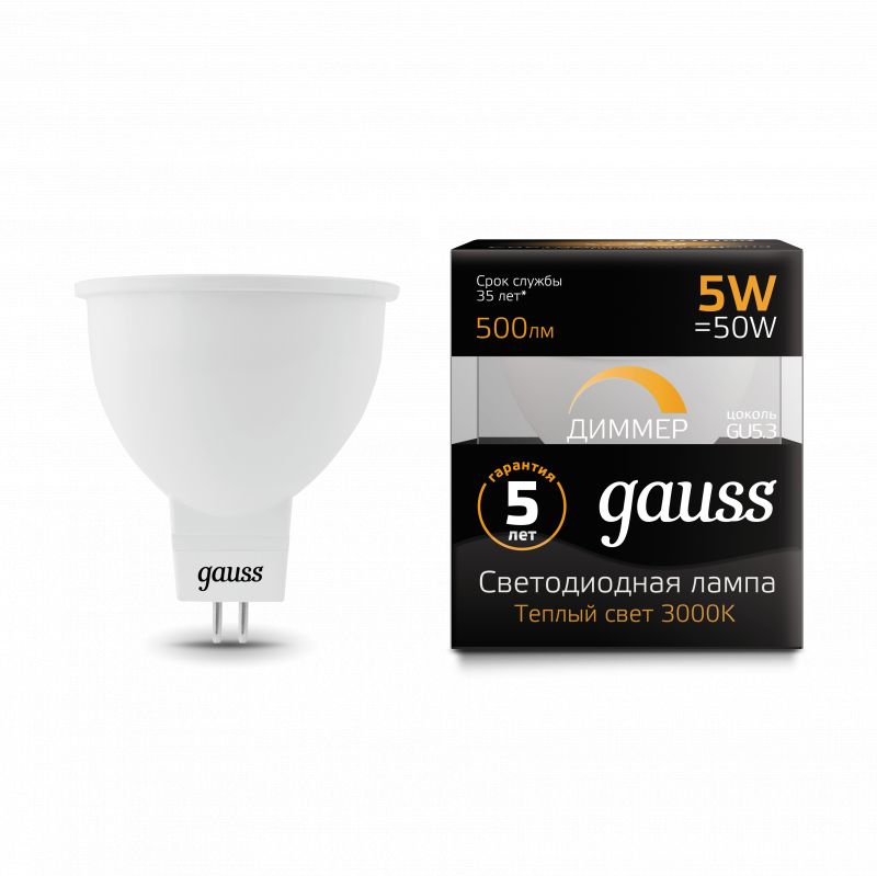  Gauss LED 5W MR16 GU5.3 2700K 