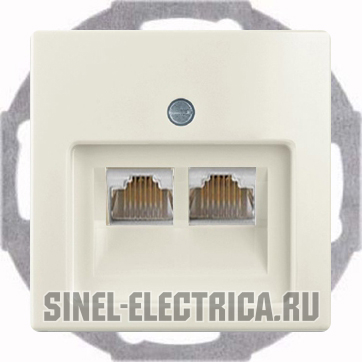 Розетка телефонная Jung (RJ-11/12) 2 разъема ABB Basic 55 (шале-белый) Розетка телефонная Jung (RJ-11/12) 2 разъема ABB Basic 55 (шале-белый)