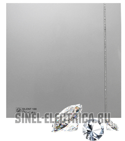 S&P Silent Design Вентилятор 85 куб.м/ч, 8 Вт, 100 мм, малошумный SWAROVSKI (серебристый) S&P Silent Design Вентилятор 85 куб.м/ч, 8 Вт, 100 мм, малошумный SWAROVSKI (серебристый)