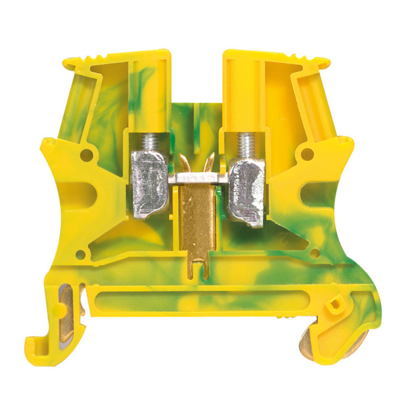 Винтовая клемма Viking 3 - заземляющая - однополюсная - металлическое основание - шаг 8 мм - желто-зеленый